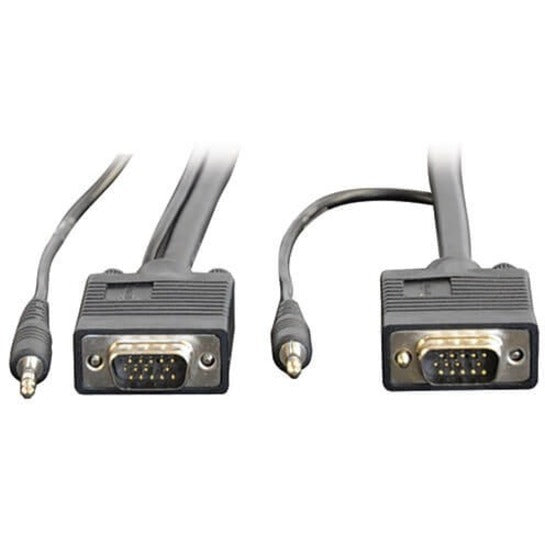 Câble de moniteur coaxial VGA Tripp Lite 35 pieds avec audio et RVB haute résolution HD15 3,5 mm M/M 35' P504-035