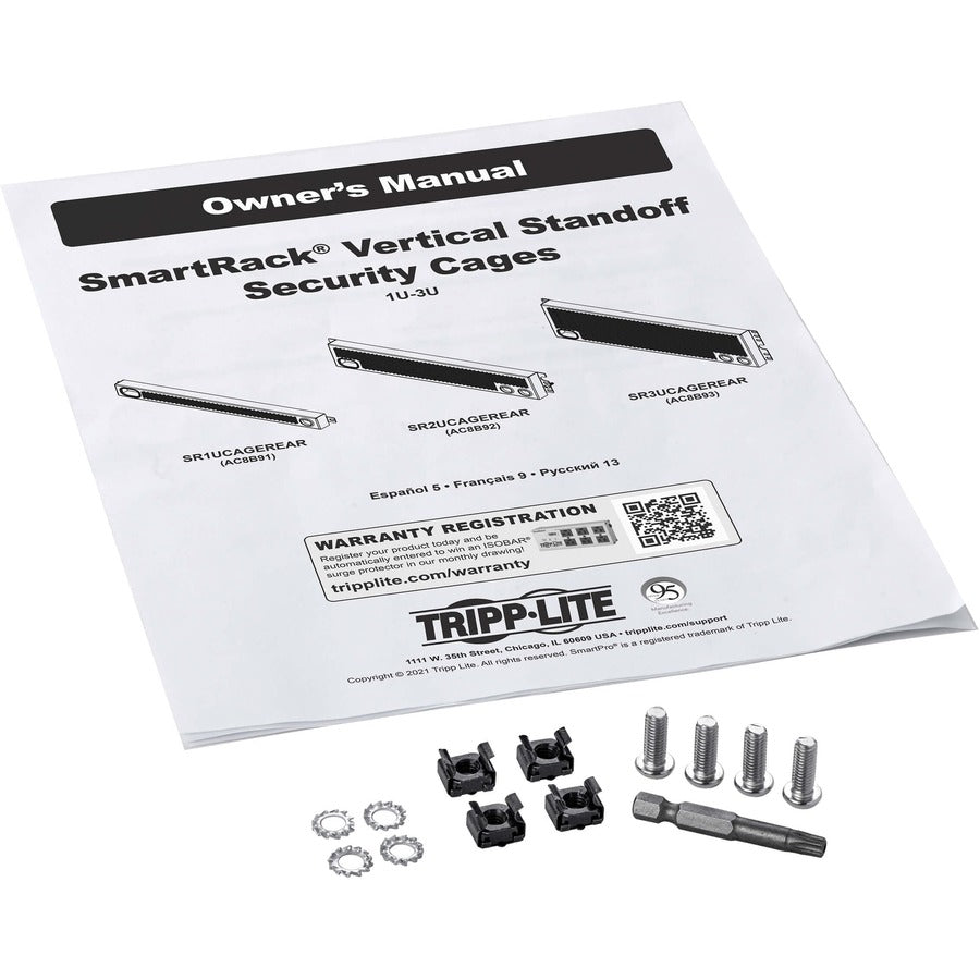 Tripp Lite by Eaton Fixed Standoff Security Cage for Rack Equipment, 2U, Rear SR2UCAGEREAR