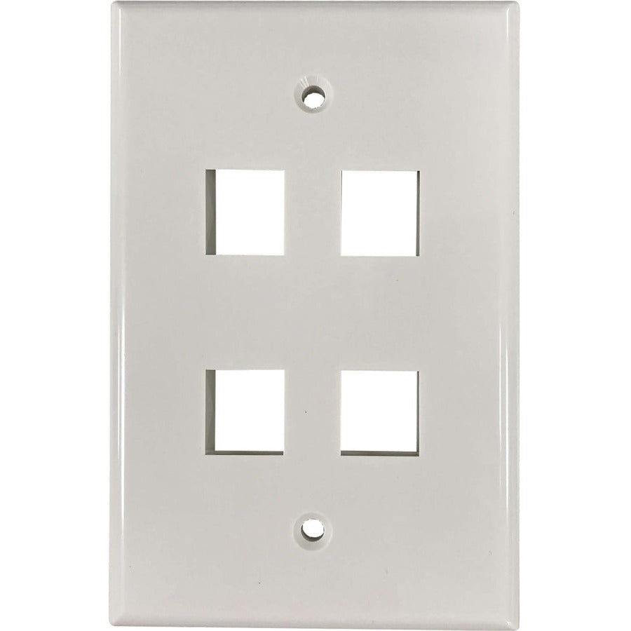 Tripp Lite by Eaton Safe-IT Plaque murale Keystone simple à 4 ports, antibactérienne, ivoire brillant, TAA N042AB-004-IVG