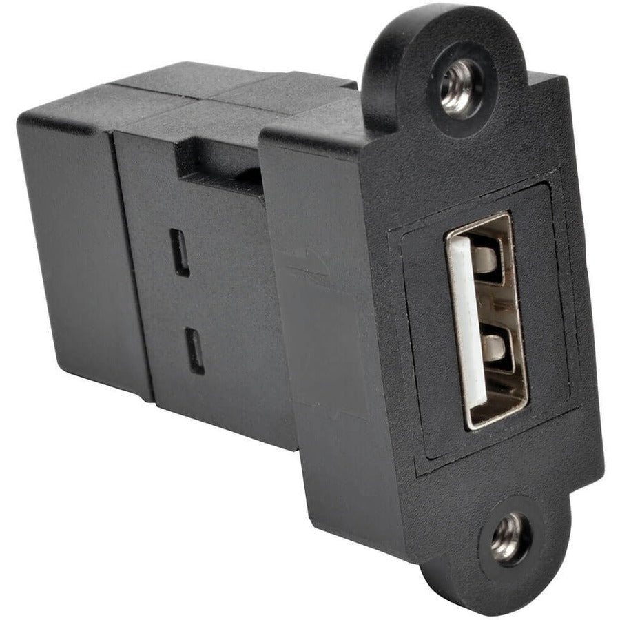 Tripp Lite by Eaton USB 2.0 All-in-One Keystone/Panel Mount Coupler (F/F), Black U060-000-KP-BK