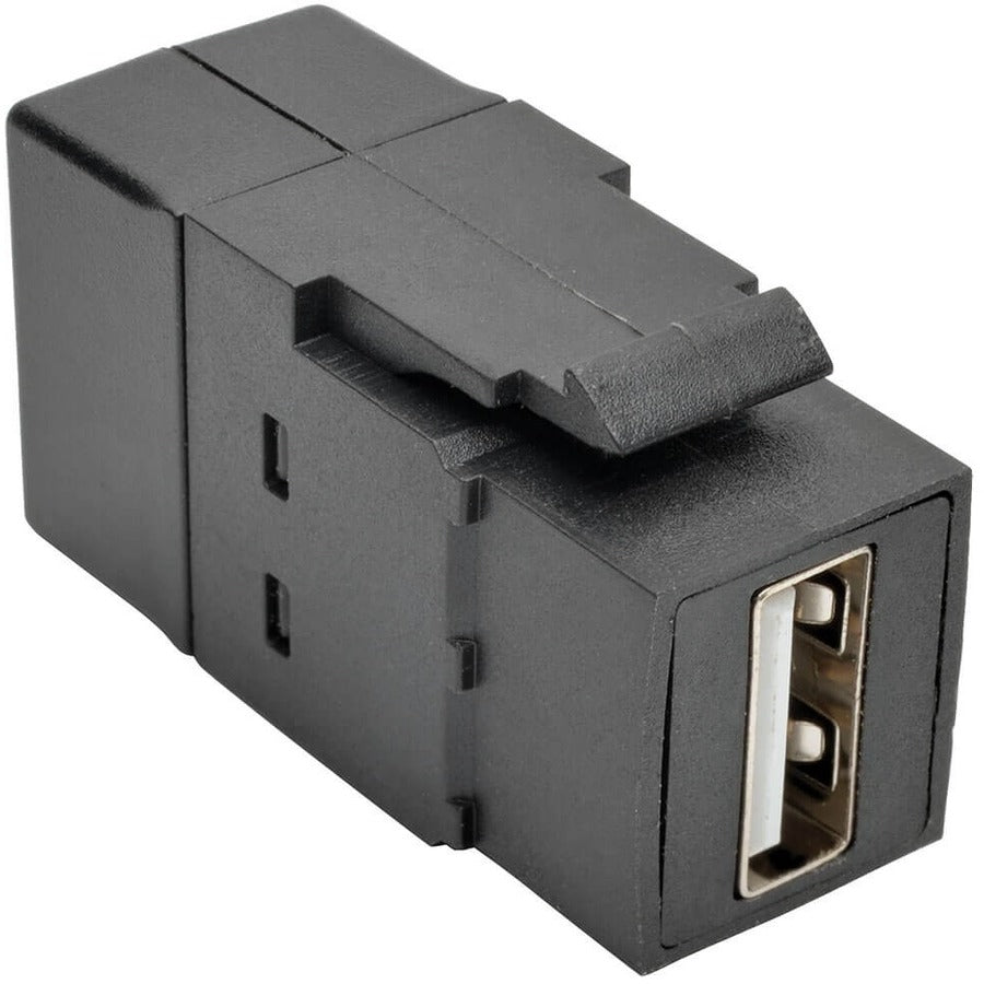 Tripp Lite by Eaton USB 2.0 All-in-One Keystone/Panel Mount Coupler (F/F), Black U060-000-KP-BK