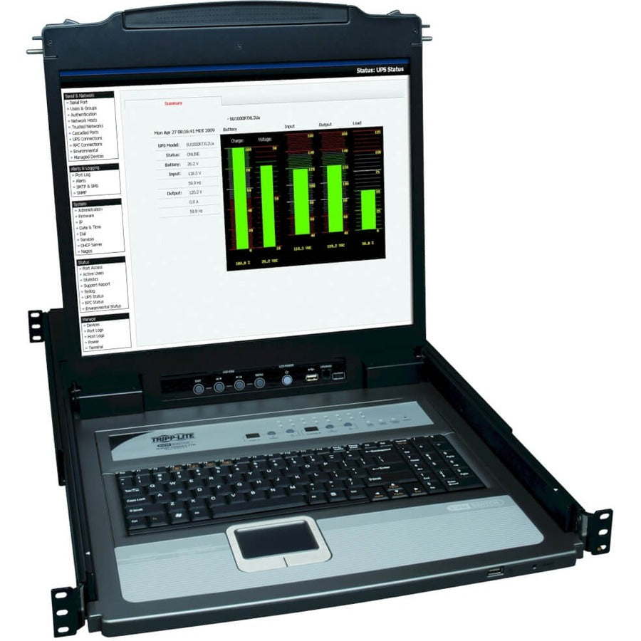 Tripp Lite NetDirector Console RM LCD Switch KVM avec 8 câbles - Boîtier en acier B020-U16-19-K