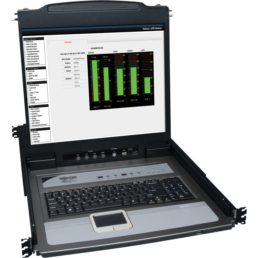 Tripp Lite NetDirector Console RM LCD KVM Switch with 8 Cables - Steel Housing B020-U16-19-K