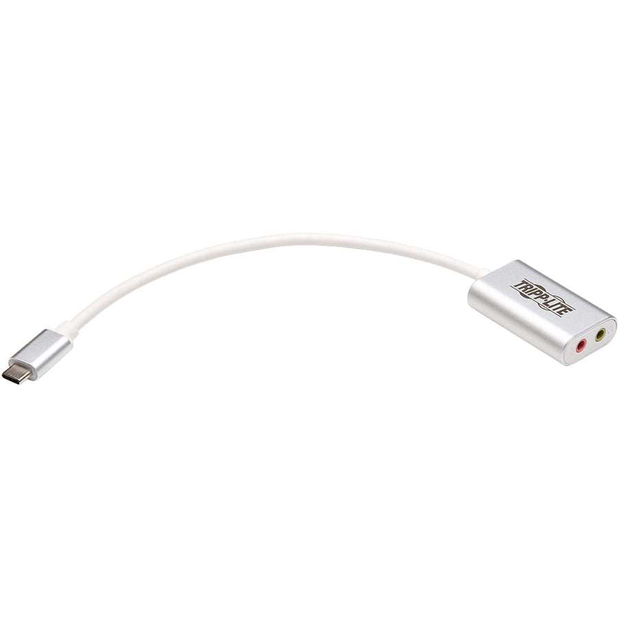 Tripp Lite by Eaton USB-C to 3.5 mm Stereo Audio Adapter - USB 2.0, Silver U437-002