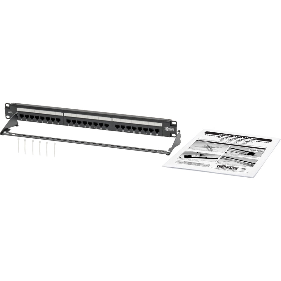 Tripp Lite by Eaton N052-P24 Panneau de brassage Cat5e à montage en rack 1U 24 ports - Conforme PoE+ N052-P24