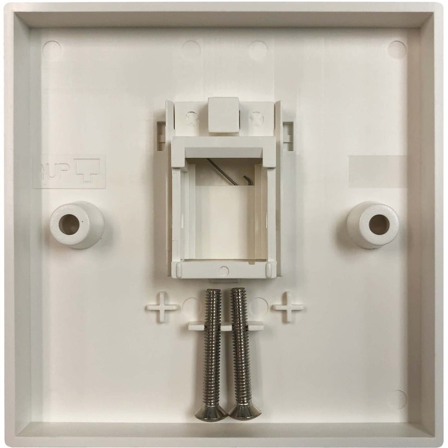 Tripp Lite by Eaton 1-Port UK-Style Keystone Wall Plate, Unloaded Shuttered Module, White N042U-W01-S