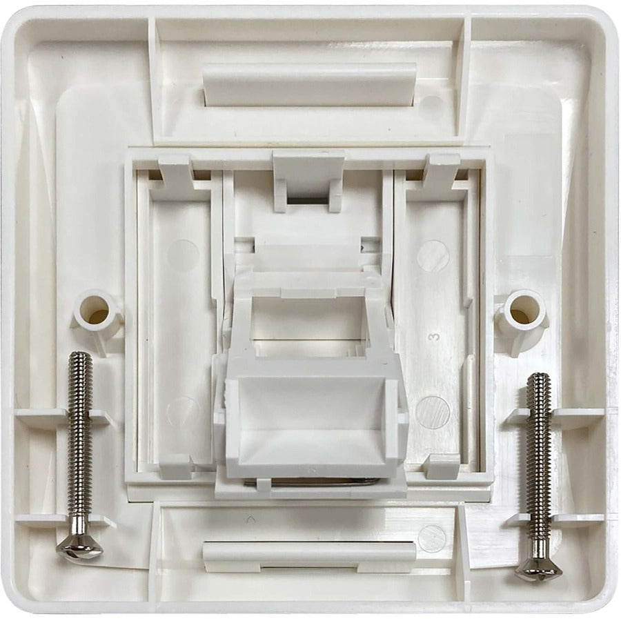 Tripp Lite by Eaton 1-Port UK-Style Wall Plate, Unloaded Shuttered Angled Module, White N042U-WK1-SA