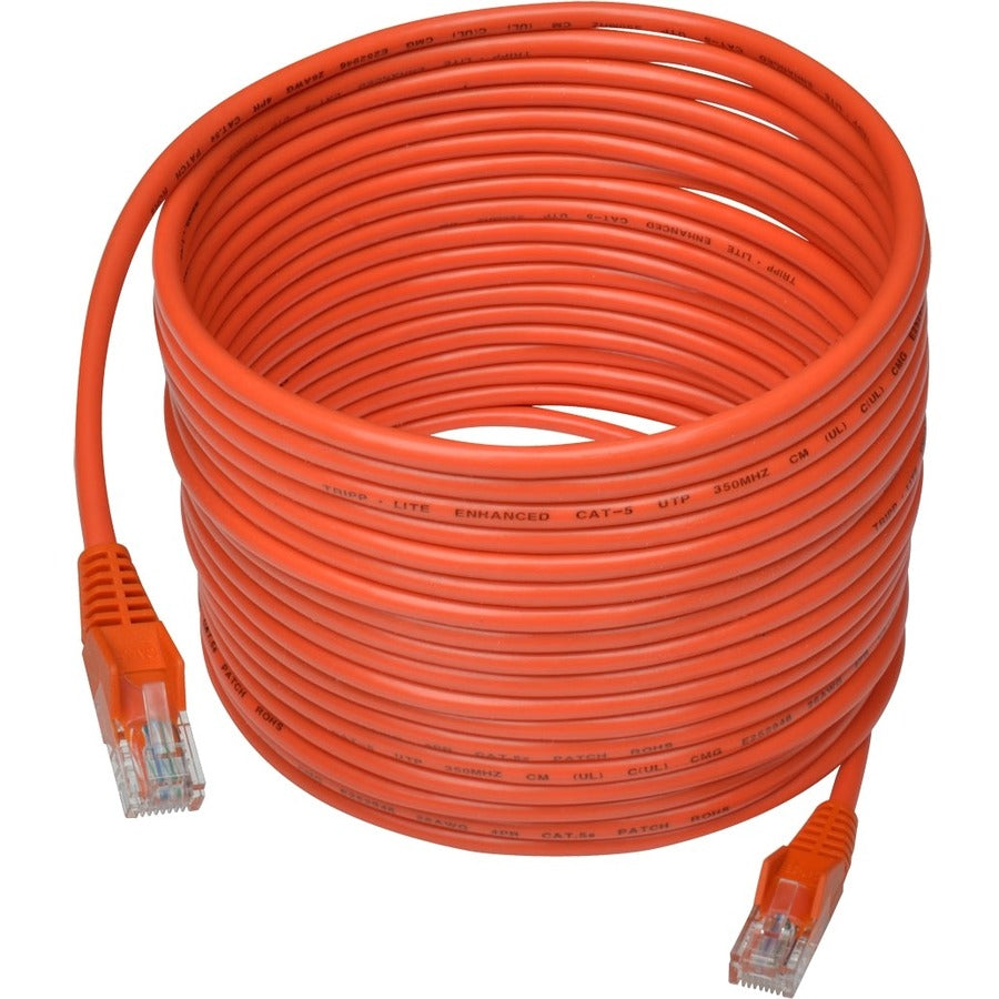 Tripp Lite by Eaton Cat5e Câble de raccordement UTP moulé sans accroc Cat5e 350 MHz (RJ45 M/M), Orange, 25 pi N001-025-OR