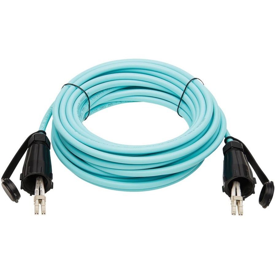 Tripp Lite by Eaton N820-10M-IND Câble de brassage fibre multimode duplex 50/125 OM3 10 Go, Aqua, 10 m N820-10M-IND