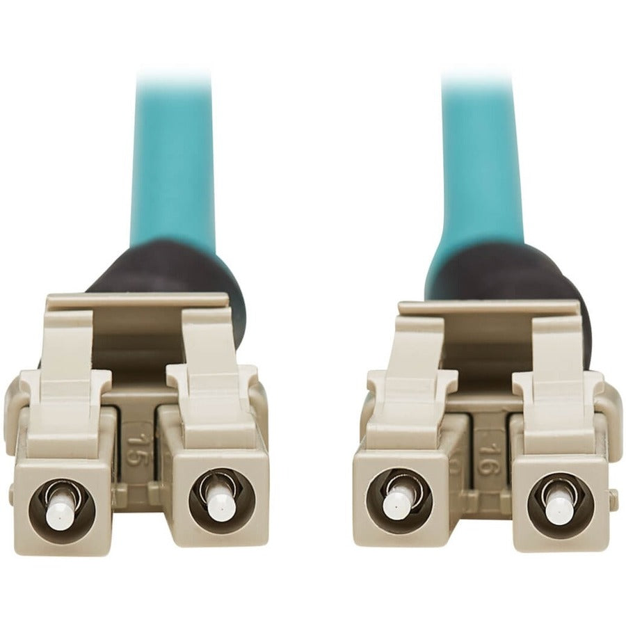 Tripp Lite by Eaton N820-10M-IND Câble de brassage fibre multimode duplex 50/125 OM3 10 Go, Aqua, 10 m N820-10M-IND
