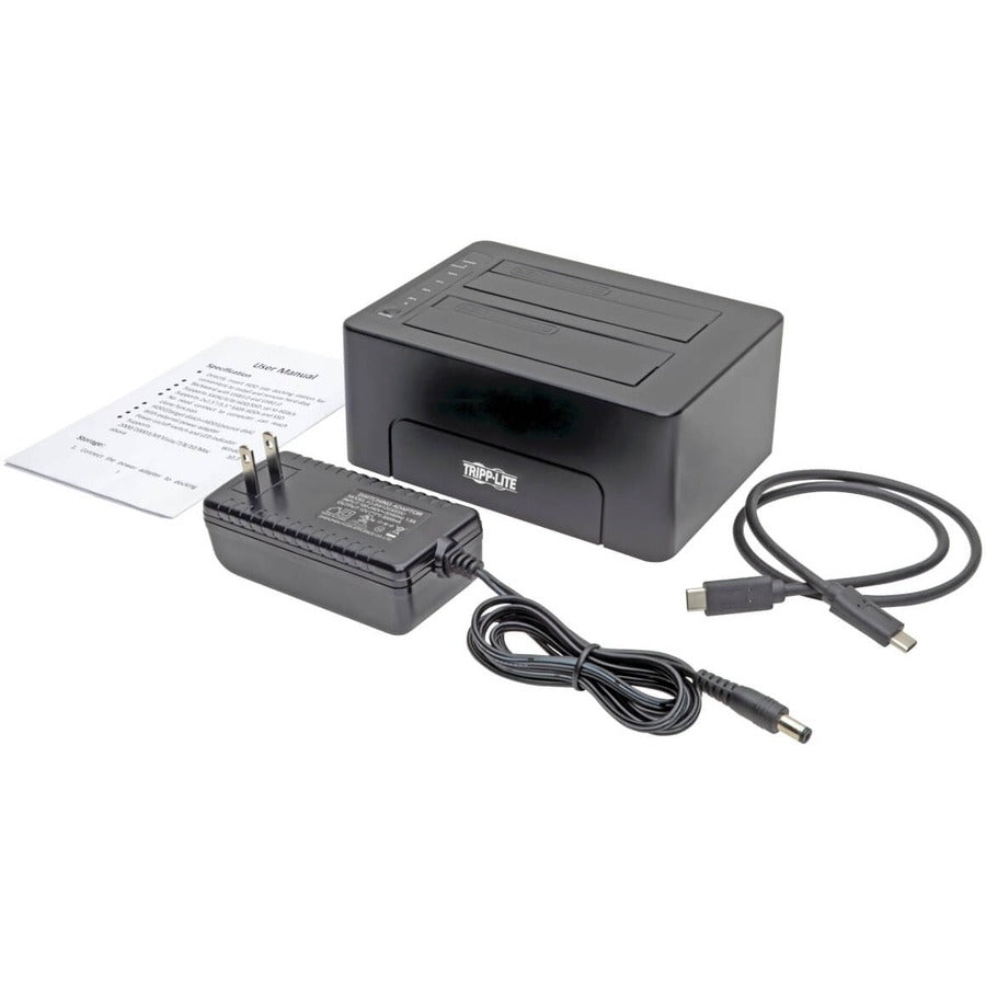 Tripp Lite by Eaton Quick Dock U439-002-CG2 Station d'accueil pour lecteur - Interface hôte USB 3.1 Type C - Prise en charge UASP externe - Noir U439-002-CG2