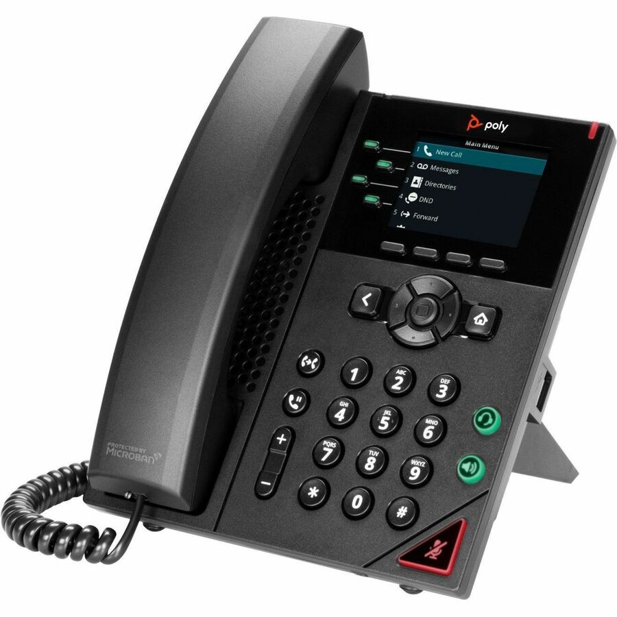 Téléphone IP Poly VVX 250 - Filaire - Filaire - Bureau, Montage mural - Noir 89B63AA