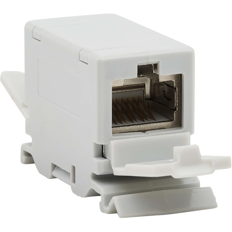 Tripp Lite by Eaton Cat6a Shielded In-Line DIN-Rail Mountable Snap-In Coupler (RJ45 F/F), TAA N235-D01-SH-6A