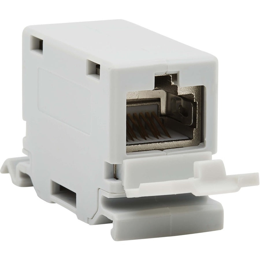 Tripp Lite by Eaton Cat6a Shielded In-Line DIN-Rail Mountable Snap-In Coupler (RJ45 F/F), TAA N235-D01-SH-6A