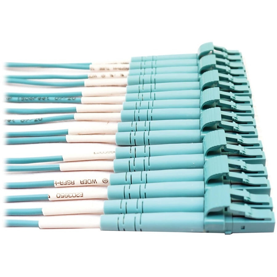 Tripp Lite by Eaton N846D-05M-24CAQ Câble fibre optique multimode 400G 50/125 OM4, Aqua, 5 m N846D-05M-24CAQ