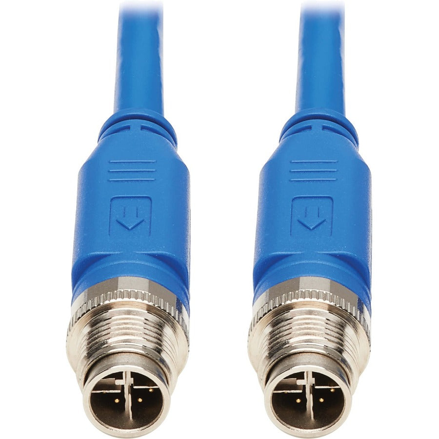 Tripp Lite by Eaton NM12-601-01M-BL M12 X-Code Cat6 Ethernet Cable, M/M, Blue, 1 m (3.3 ft.) NM12-601-01M-BL