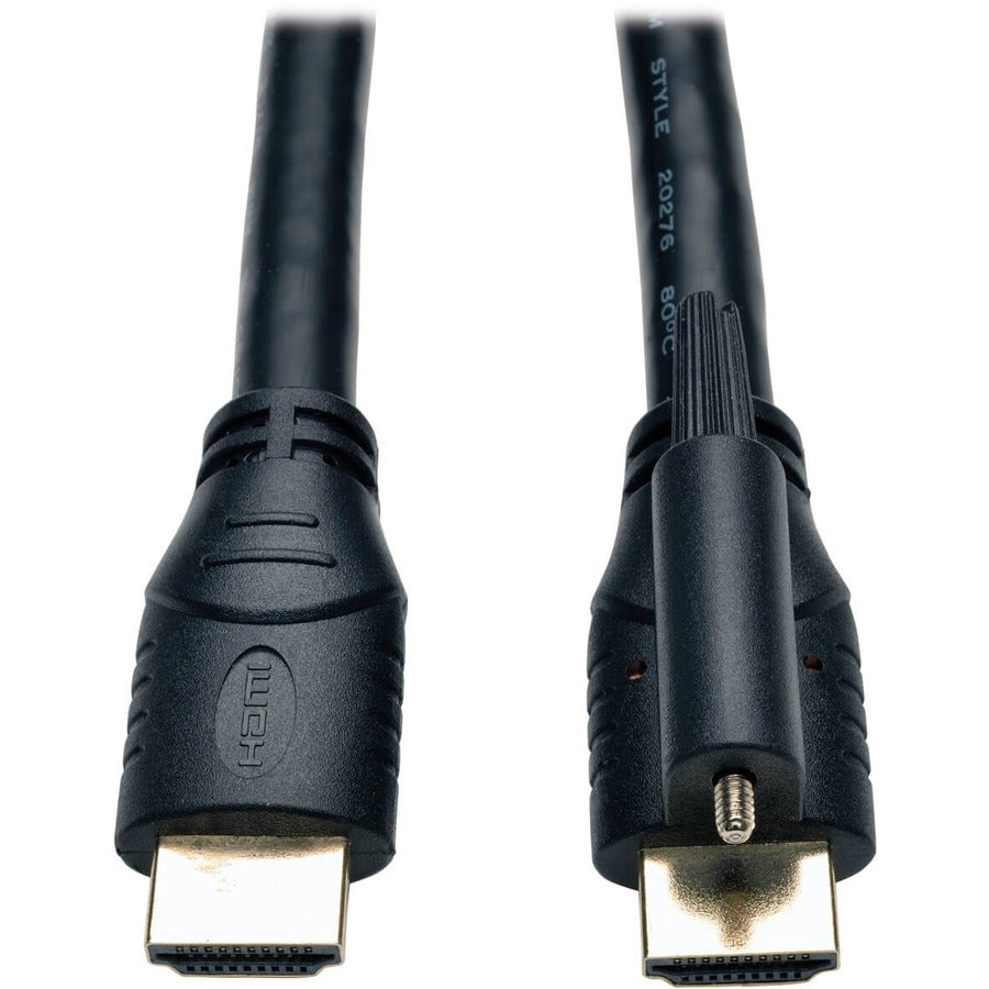 Câble HDMI haute vitesse Tripp Lite de 15 pieds avec Ethernet et connecteur de verrouillage Ultra HD 4K x 2K M/M 15' P569-015-LOCK