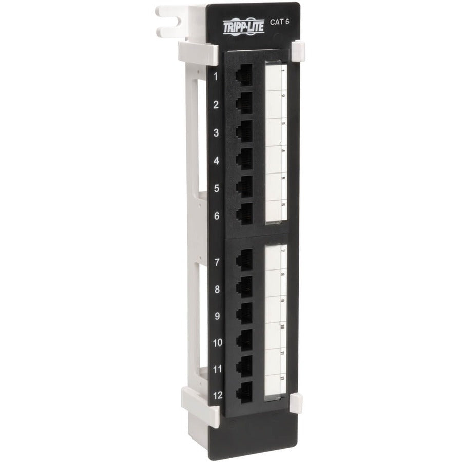 Tripp Lite 12-Port Cat6 Cat5 Patch Panel Wall Mount Vertical 110 RJ45 TAA N250-012