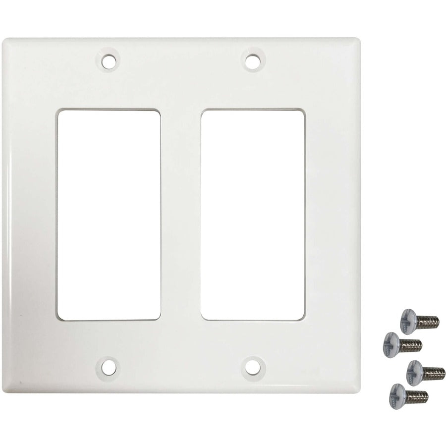 Tripp Lite by Eaton Safe-IT Double-Gang Antibacterial Wall Plate, Decora Style, Ivory, TAA N042DAB-002-IV