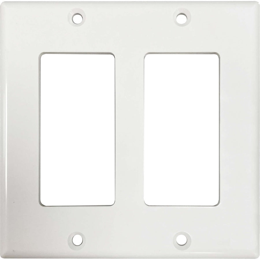 Tripp Lite by Eaton Safe-IT Double-Gang Antibacterial Wall Plate, Decora Style, Ivory, TAA N042DAB-002-IV