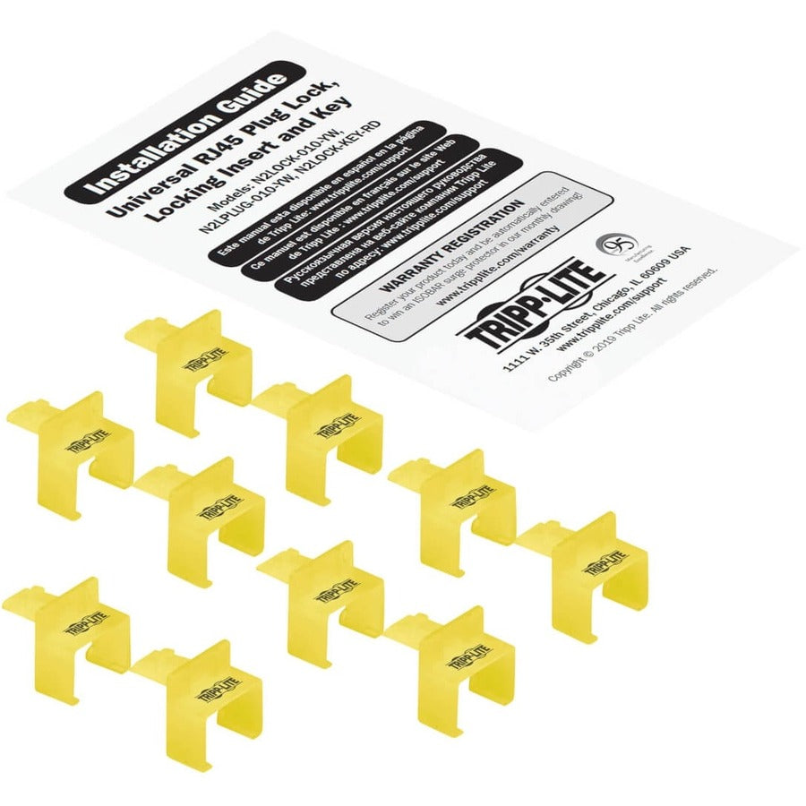 Tripp Lite by Eaton Lot de 10 verrous universels RJ45 Jaune N2LOCK-010-YW