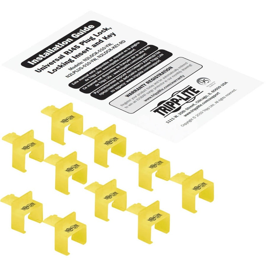 Tripp Lite by Eaton Lot de 10 verrous universels RJ45 Jaune N2LOCK-010-YW