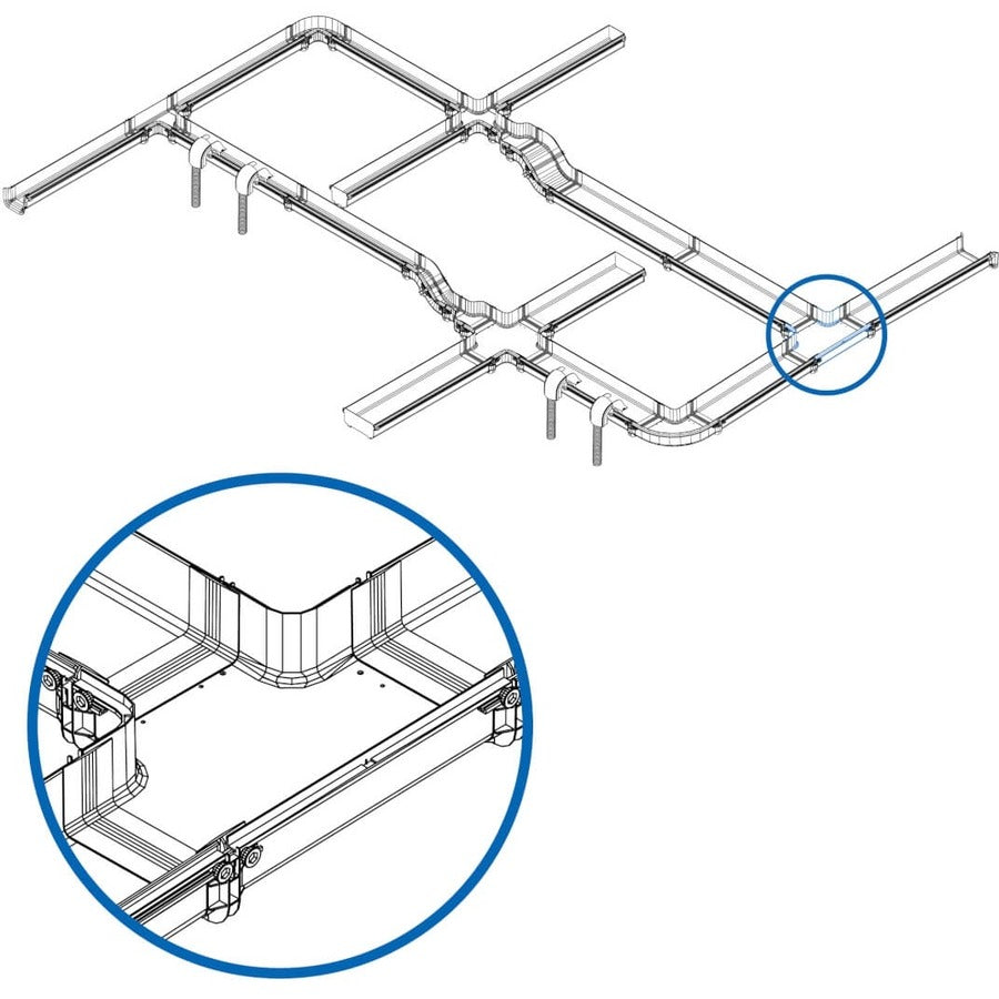 Tripp Lite par Eaton Jonction en T horizontale à 90 degrés sans outil pour système de routage de fibre, 240 mm (10 po) SRFC10JUNT
