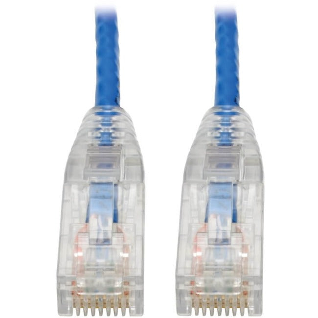 Câble de brassage UTP Tripp Lite by Eaton Cat6 (RJ45) - M/M, Gigabit, sans accroc, moulé, fin, bleu, 7 pieds N201-S07-BL