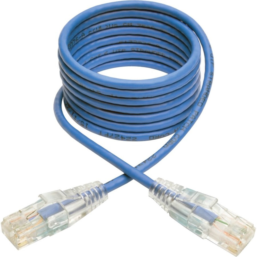 Câble de brassage UTP Tripp Lite by Eaton Cat6 (RJ45) - M/M, Gigabit, sans accroc, moulé, fin, bleu, 7 pieds N201-S07-BL