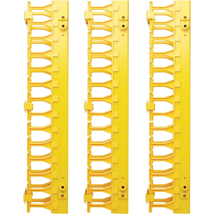 Tripp Lite by Eaton High-Capacity Vertical Cable Manager - Double Finger Duct, Yellow, 6 ft. (1.8 m) SRCABLEVRT3FC