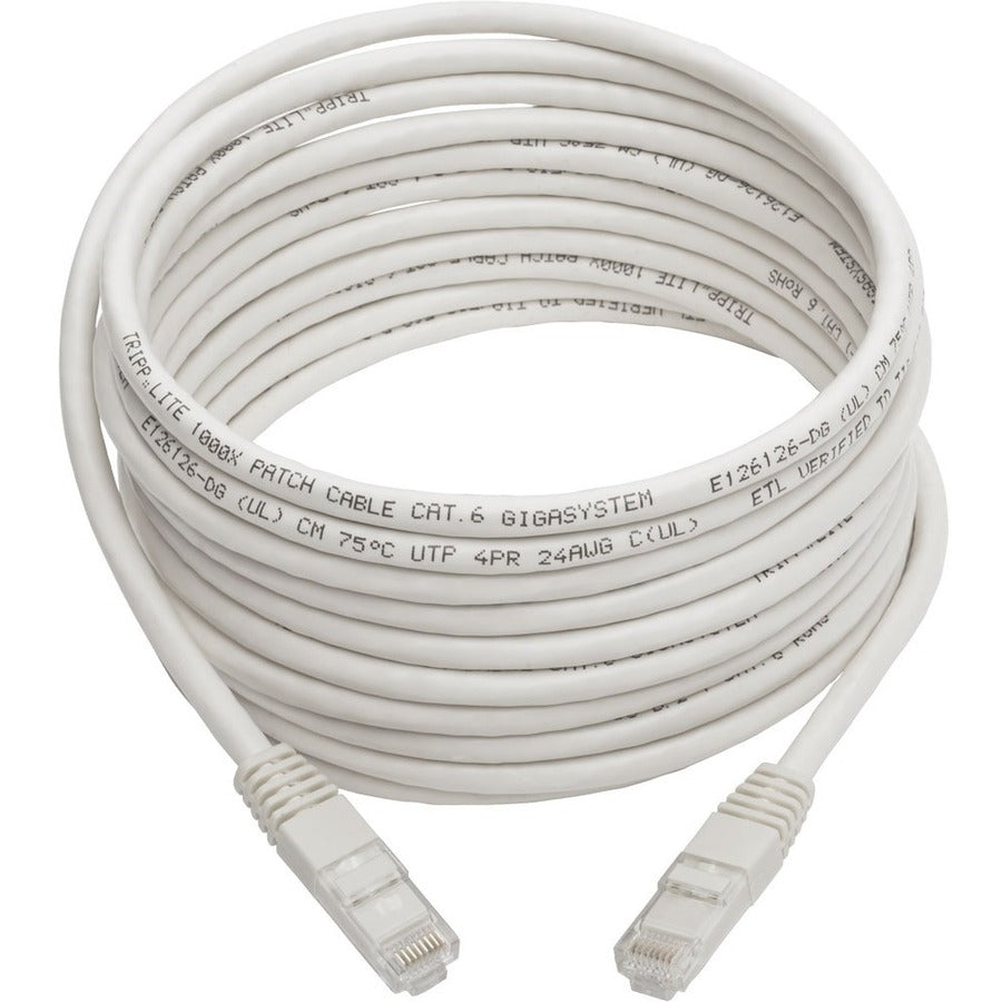 Tripp Lite by Eaton Câble de brassage moulé Gigabit Cat6 (RJ45 M/M), blanc, 15 pieds N200-015-WH