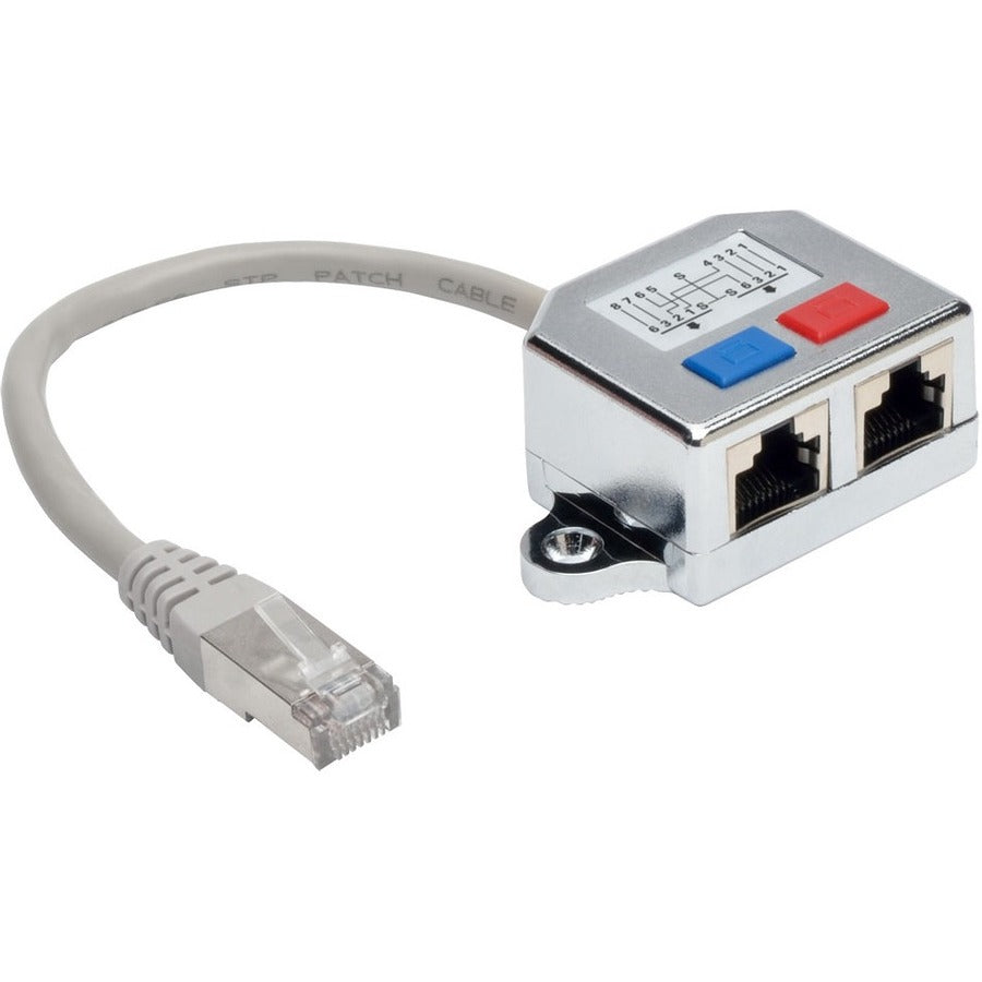 Tripp Lite by Eaton 2-to-1 RJ45 Splitter Adapter Cable, 10/100 Ethernet Cat5/Cat5e (M/2xF), 0.5 ft N035-001