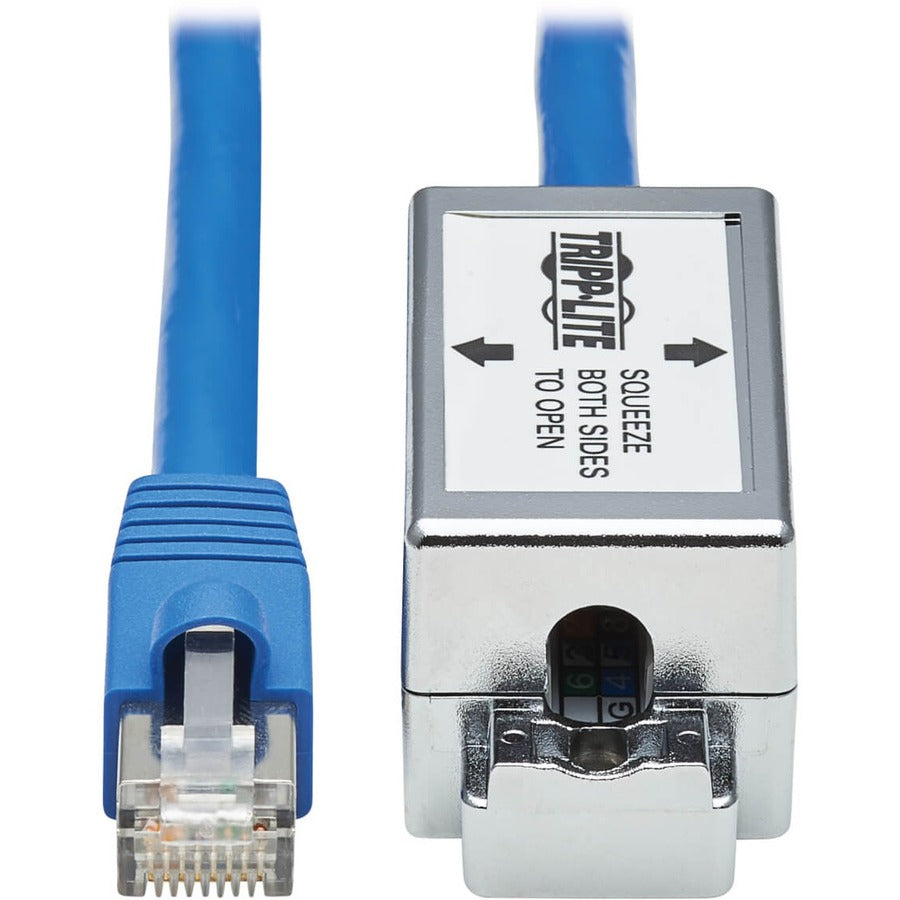Tripp Lite by Eaton Cat6a Junction Box Cable Assembly, 18 in., Blue N237A-P18N-WHSH