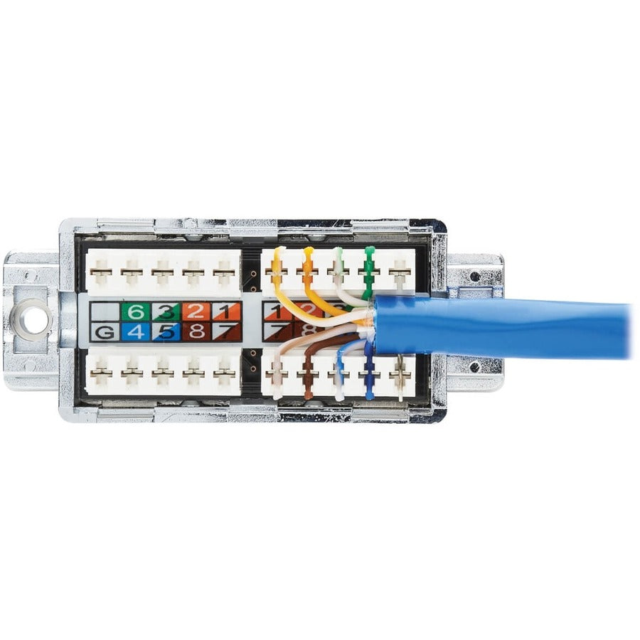 Tripp Lite by Eaton Cat6a Junction Box Cable Assembly, 18 in., Blue N237A-P18N-WHSH