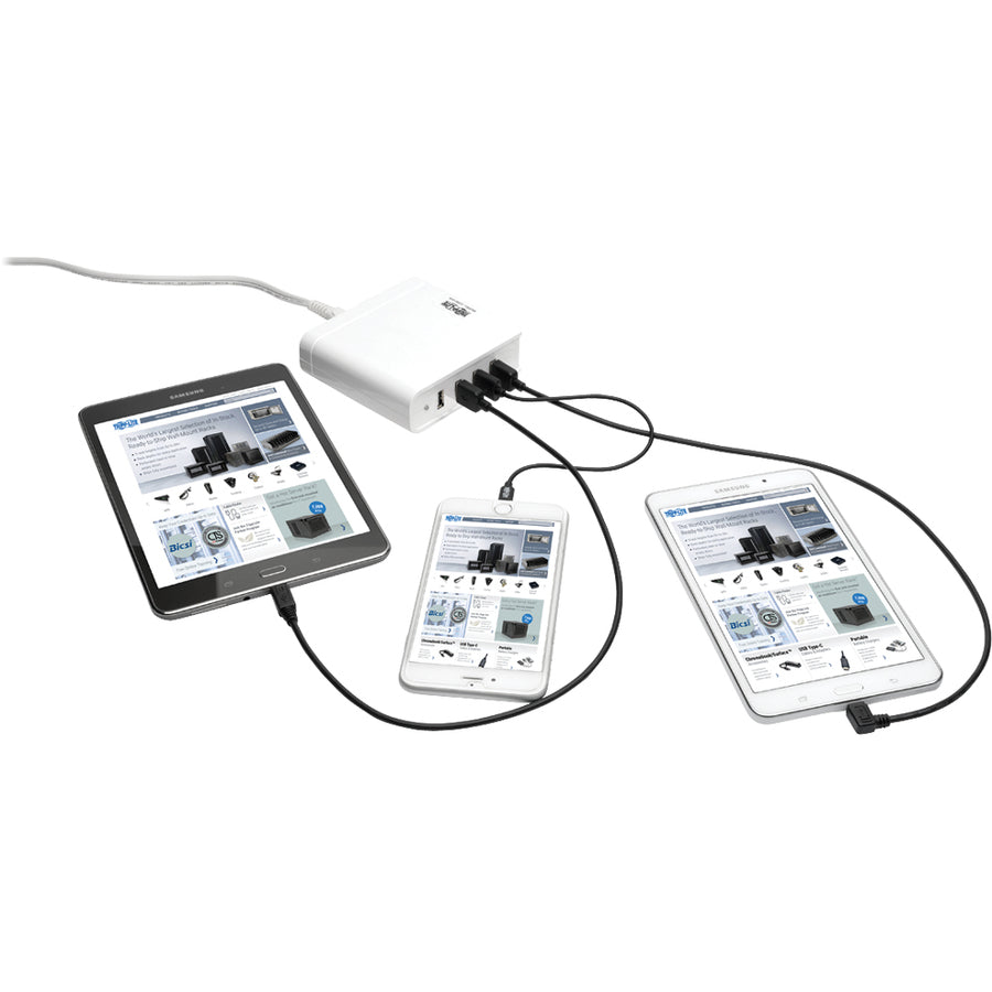 Station de charge USB Tripp Lite by Eaton 4 ports, sortie chargeur USB 5 V 6 A/30 W, version britannique U280-004-UK