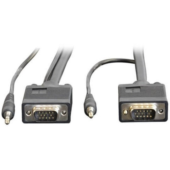 Câble de moniteur coaxial Tripp Lite 25 pieds SVGA / VGA avec audio et RVB haute résolution HD15 3,5 mm M/M 25' P504-025