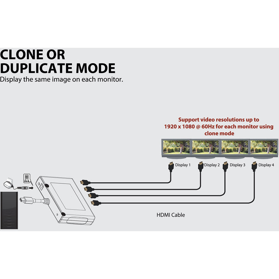 Tripp Lite by Eaton B155-004-HD-V2 4-Port Mini DisplayPort 1.2 to HDMI MST Hub B155-004-HD-V2
