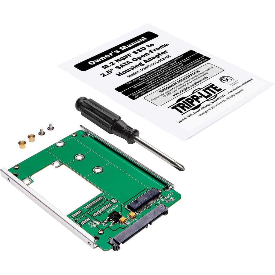 Tripp Lite by Eaton M.2 NGFF SSD (B-Key) vers 2,5 pouces. Adaptateur de boîtier à cadre ouvert SATA P960-001-M2-NE