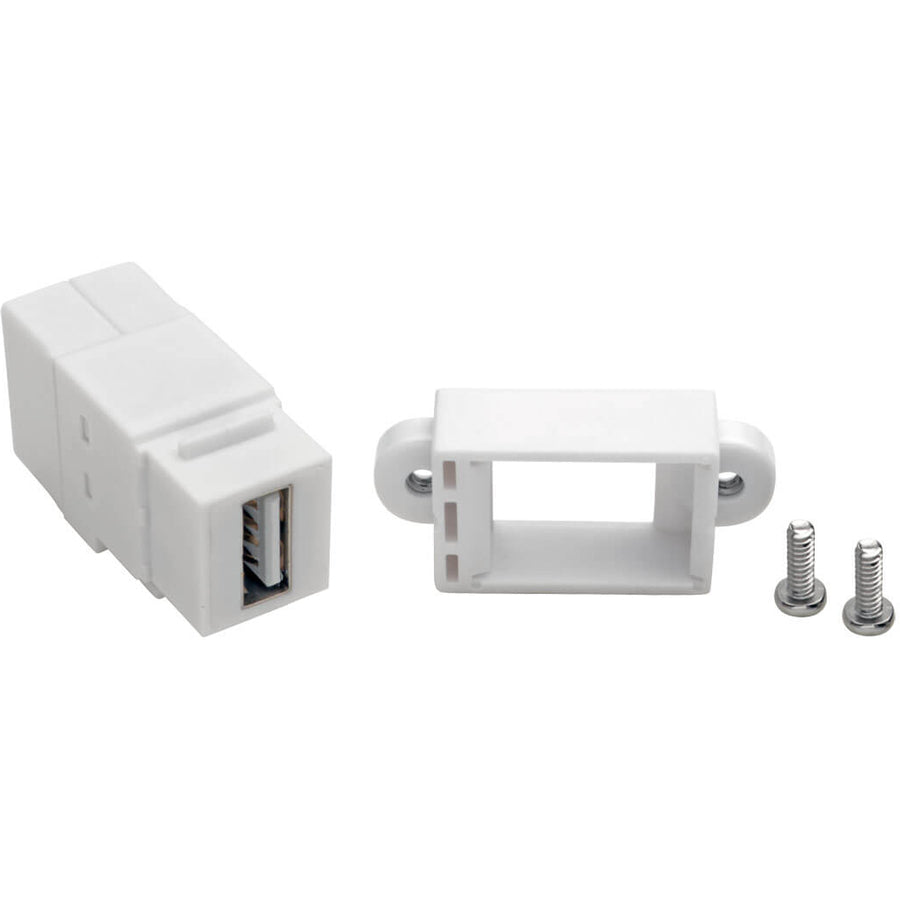 Tripp Lite by Eaton USB 2.0 All-in-One Keystone/Panel Mount Coupler (F/F), White U060-000-KP-WH