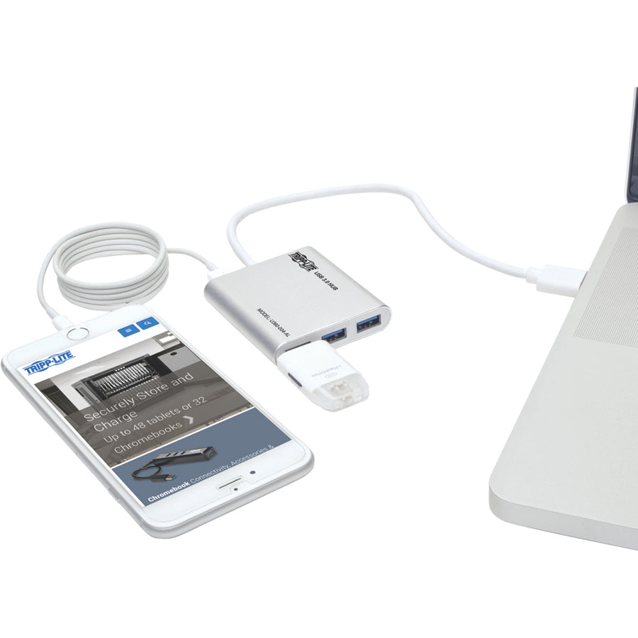 Tripp Lite by Eaton Mini hub portable USB 3.0 SuperSpeed 4 ports, aluminium U360-004-AL