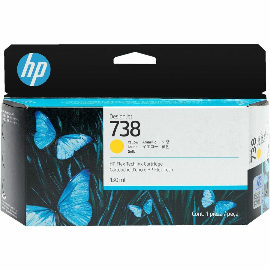 Cartouche d'encre jet d'encre authentique HP 738 - Pack jaune 498N7A