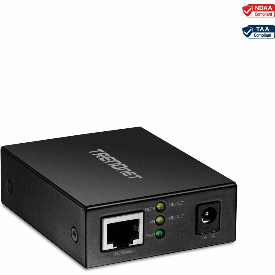 Convertisseur de média fibre TRENDnet 1000BASE-T vers SFP ; Convertisseur de média Gigabit Ethernet vers SFP ; Capacité de commutation de 4 Gbit/s ; TFC-GSFP TFC-GSFP