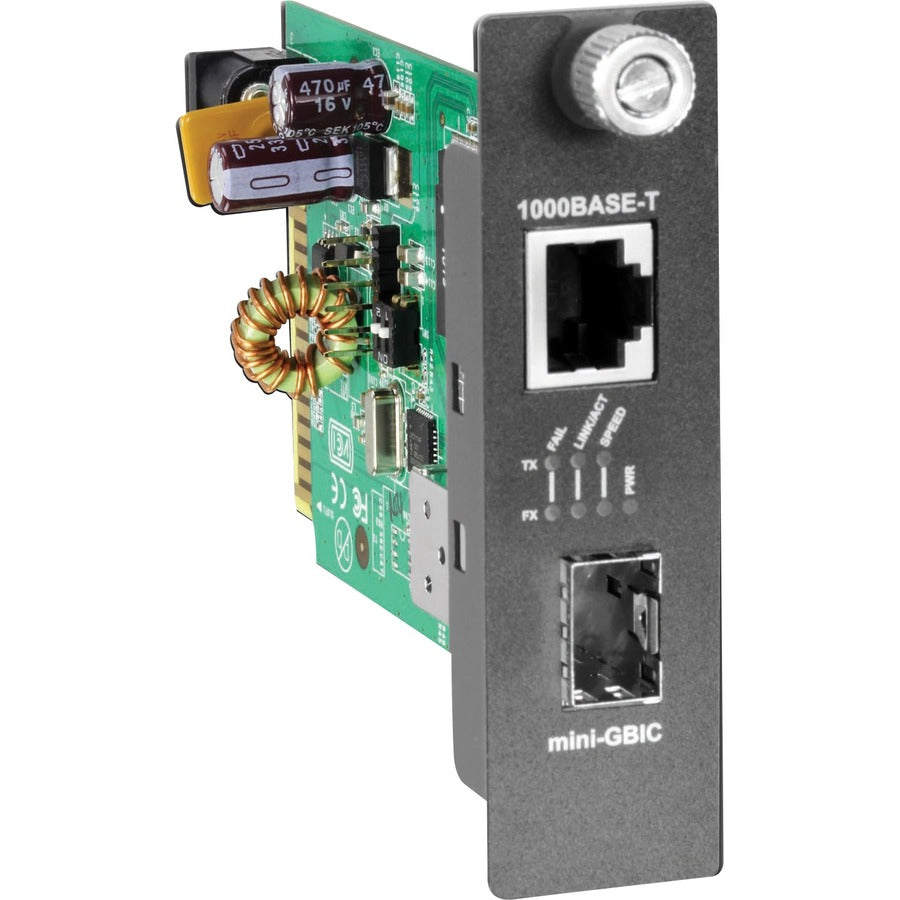 TRENDnet Convertisseur de média fibre 100/1000Base-T vers SFP, convertisseur fibre vers Ethernet, 1 port RJ-45 10/100/1000Base-T, 1 x emplacement mini-GBIC, protection à vie, noir, TFC-1000MGA TFC-1000MGA