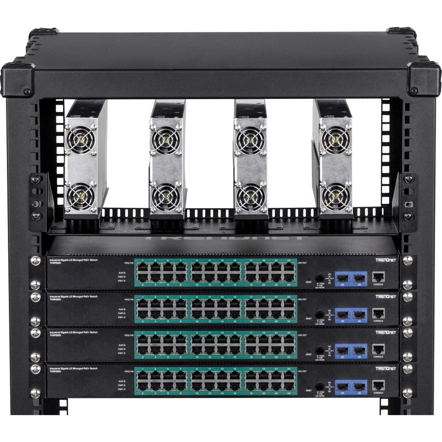 TRENDnet TI-R4U, châssis vertical d'alimentation industrielle monté en rack 19" pour TI-RSP100048 TI-R4U