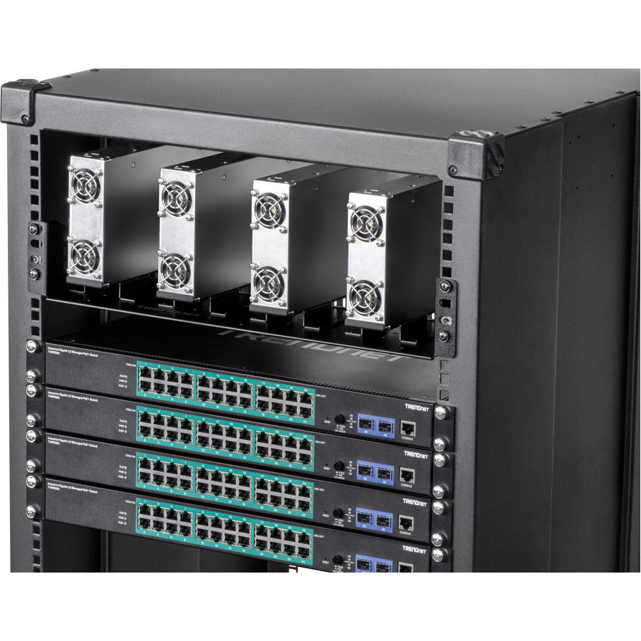 TRENDnet TI-R4U, châssis vertical d'alimentation industrielle monté en rack 19" pour TI-RSP100048 TI-R4U