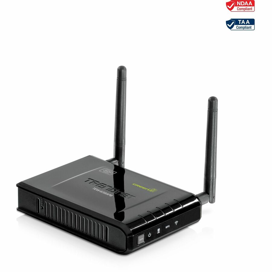 TRENDnet Wireless N300 2T2R Antennes détachables ; Point d'accès; 2,4 GHz 300 Mbit/s ; 802.11b/g/n ; AP/WDS/Client/Pont ; 2x2 dBi ; TEW-638APB TEW-638APB