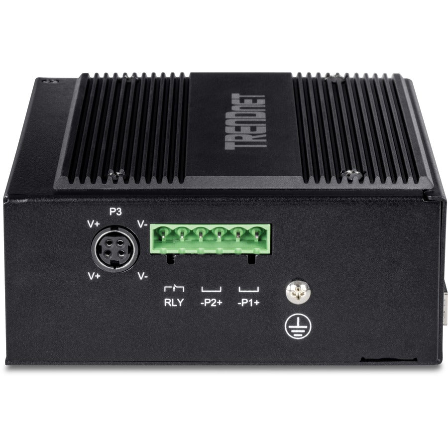 TRENDnet Commutateur rail DIN Gigabit PoE ++ industriel non géré, 10 ports, 4 ports Gigabit PoE++, 4 Gigabit PoE+, 2 ports de partage Gigabit SFP ou RJ-45, budget d'alimentation 360 W, noir, TI-BG104 TI-BG104