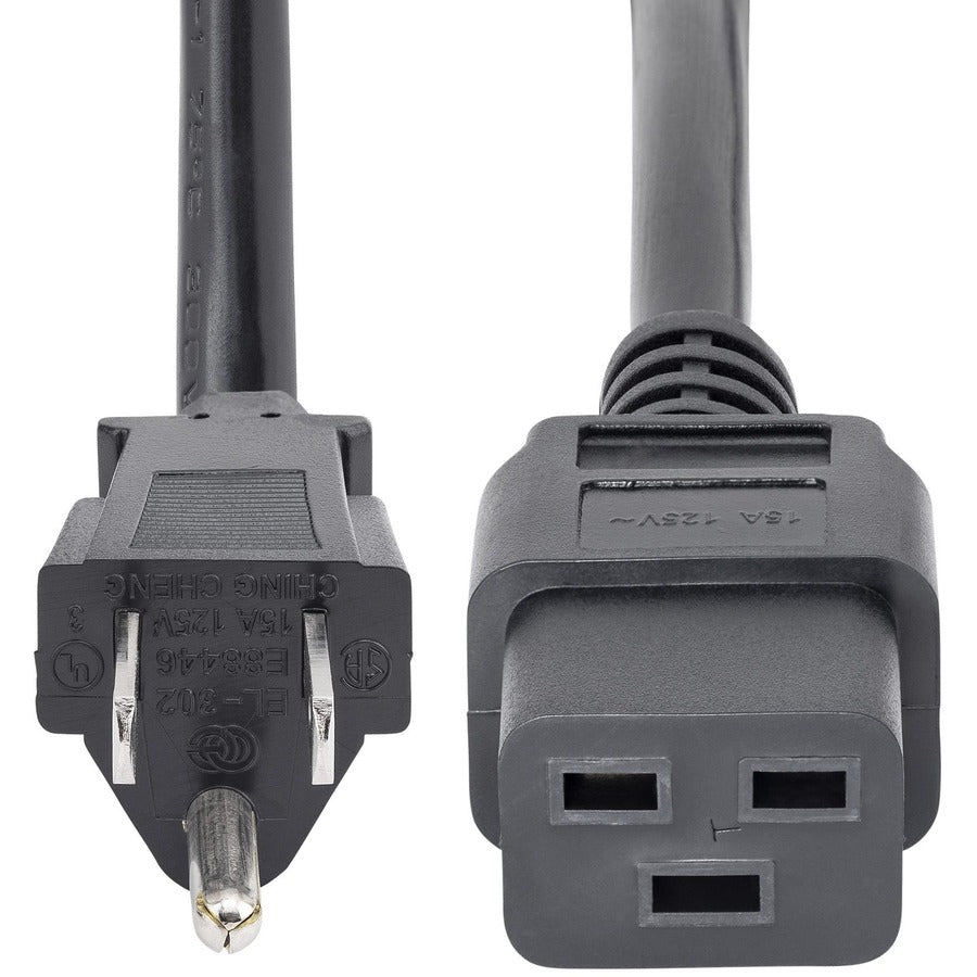 StarTech.com 6ft (1.8m) Heavy Duty Power Cord, NEMA 5-15P to C19, 15A 125V, 14AWG, Computer Power Cord, Heavy Gauge Power Cable PXT515C19146