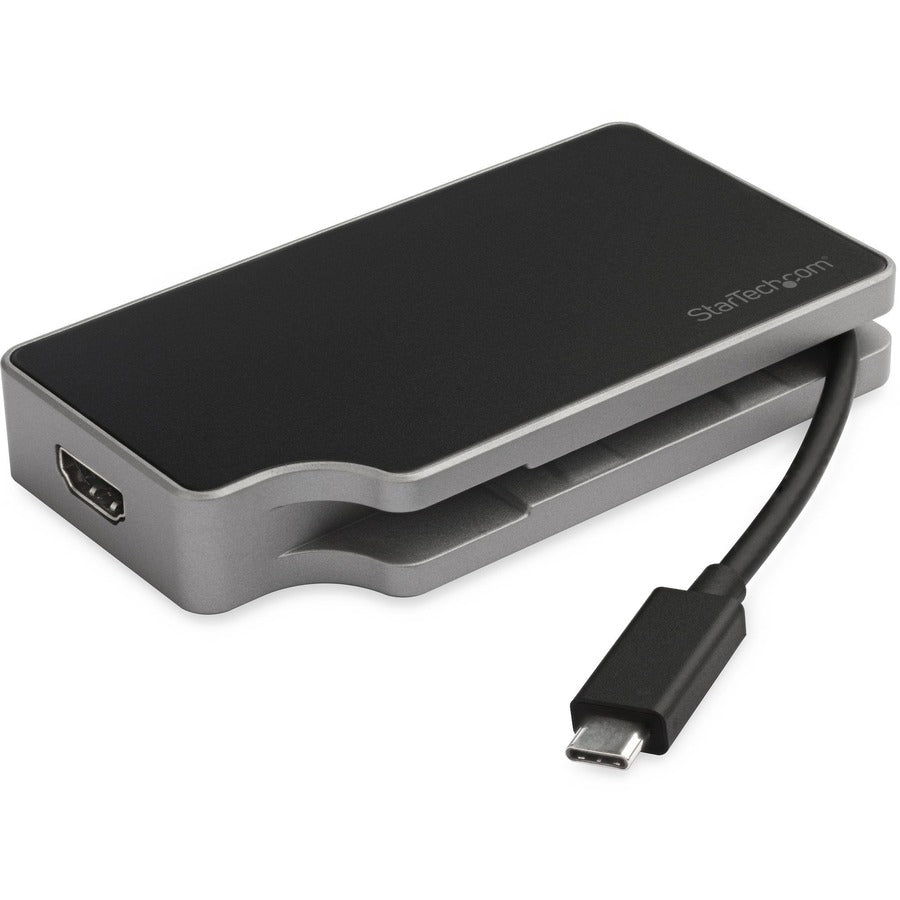 StarTech.com Adaptateur multiport USB C vers écran HDMI 4K ou VGA 1080p - Station d'accueil de voyage USB Type C 95 W PD Pass-Through, Gigabit Ethernet, USB-A DKT30CHVGPD