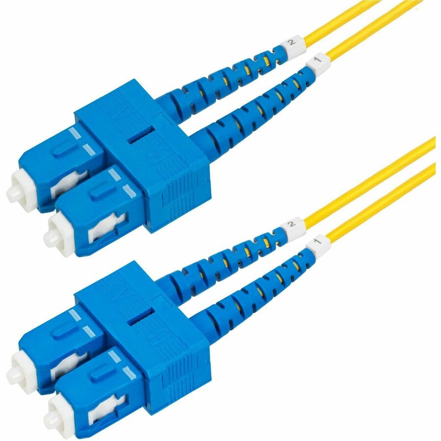StarTech.com 1m (3.3ft) SC to SC (UPC) OS2 Single Mode Duplex Fiber Optic Cable, 9/125, 40G/100G, Low Insertion Loss, LSZH Jumper Cord SMDOS2SCSC1M